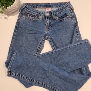 True Religion Vintage Y2K Low Rise Straight Leg Jeans Made USA Size 26